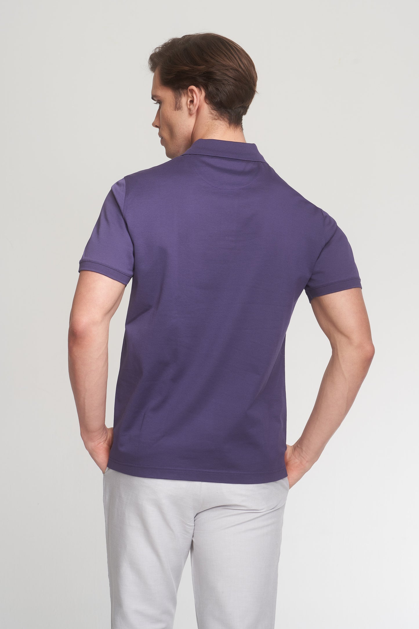 Purple Mercerized Cotton Polo T-Shirt