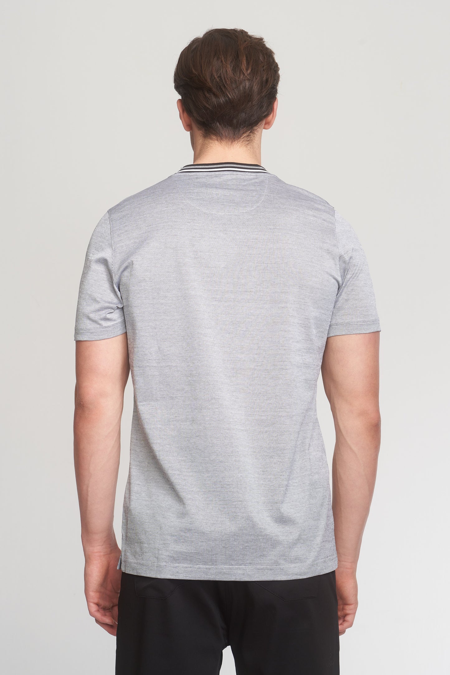 Black Mercerized Cotton Grey T-Shirt
