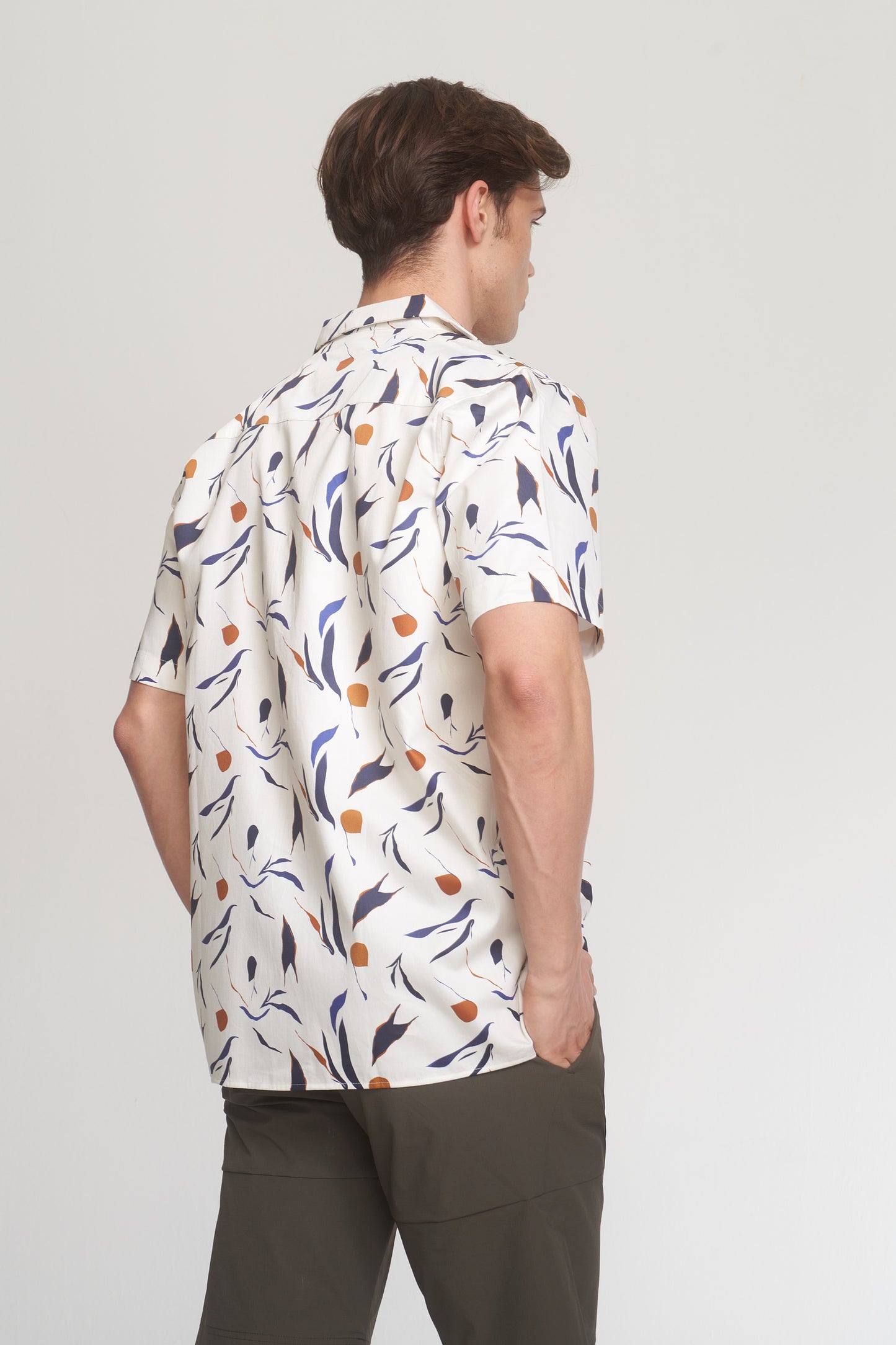 Beige Navy Oversized Weekend Shirt