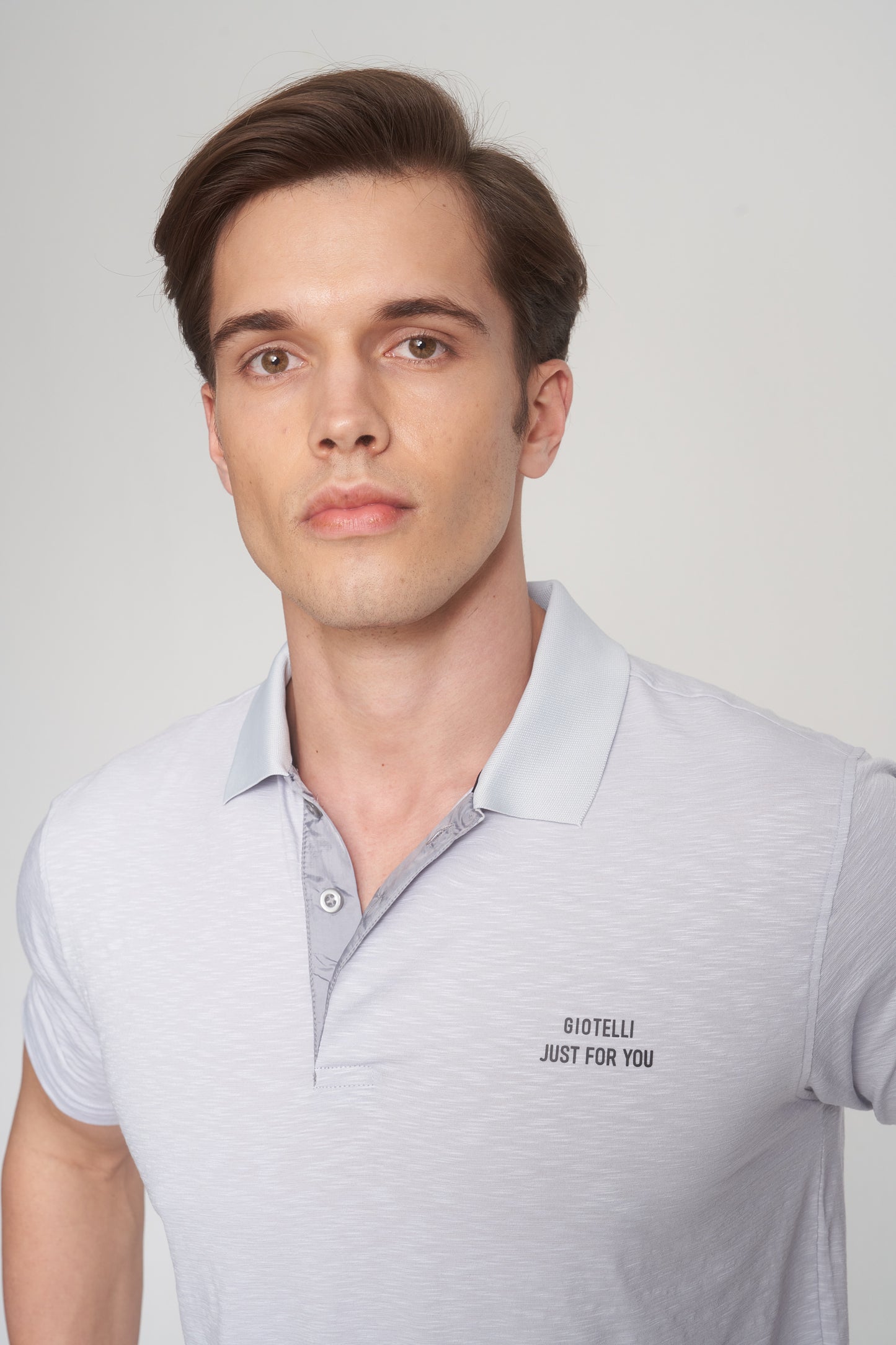 Light Grey Mercerized Cotton Polo T-Shirt