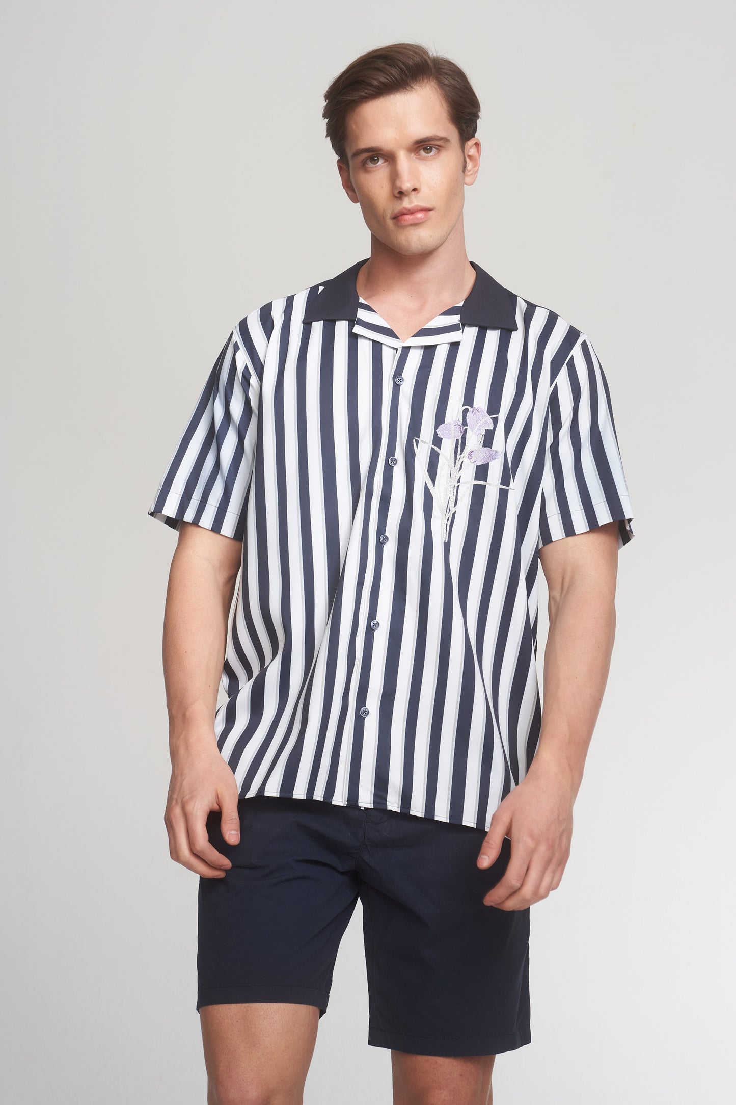 Navy Stripes Oversized Weekend Shirt