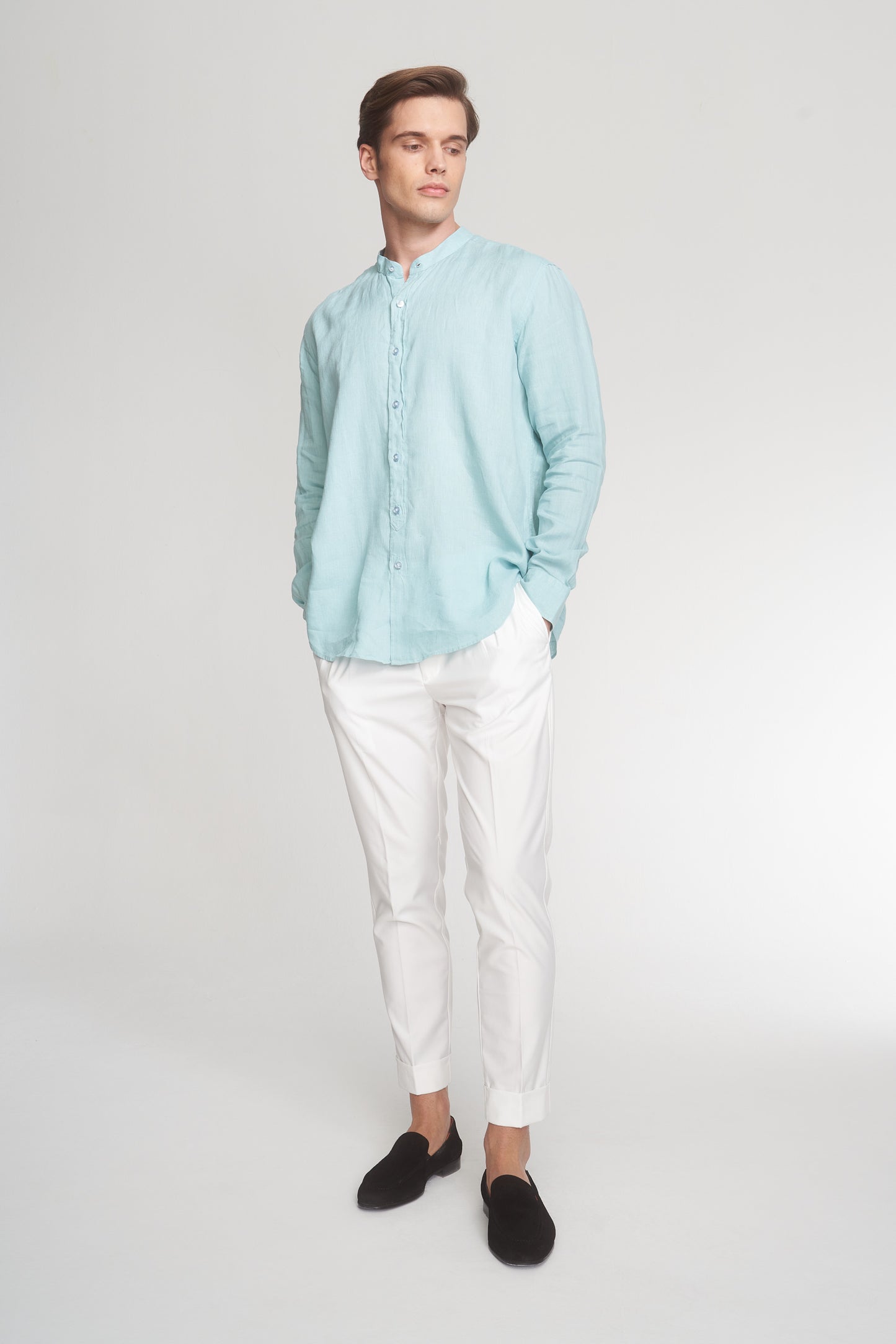 Aqua Linen Shirt