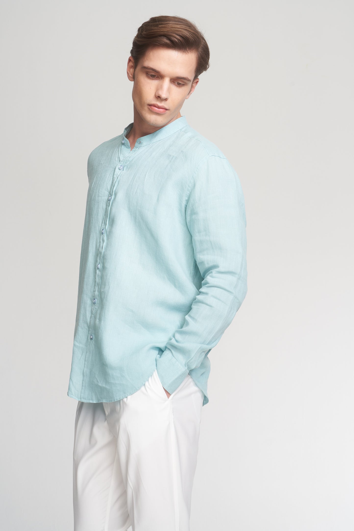 Aqua Linen Shirt