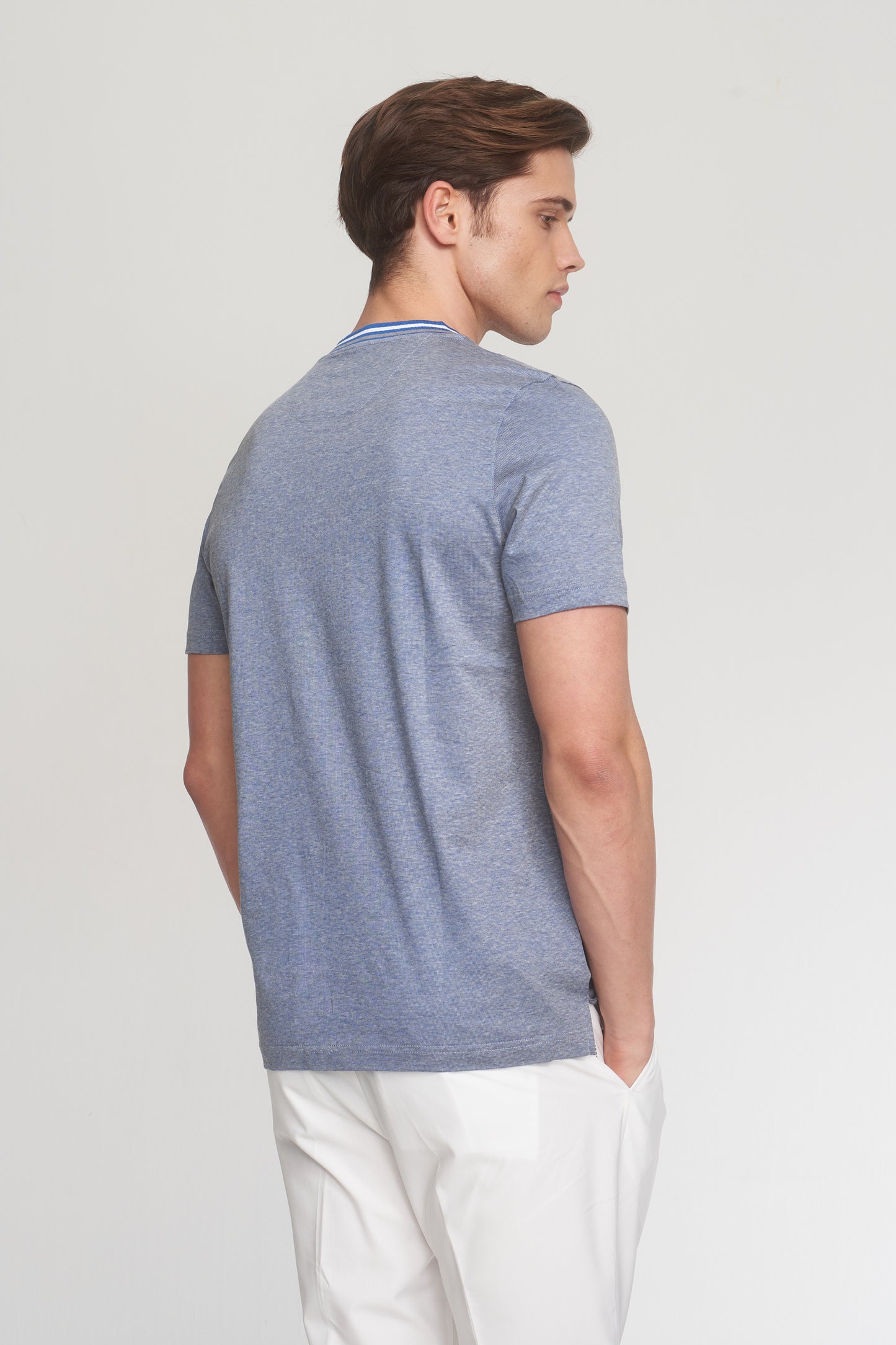 Indigo Mercerized Cotton T-Shirt