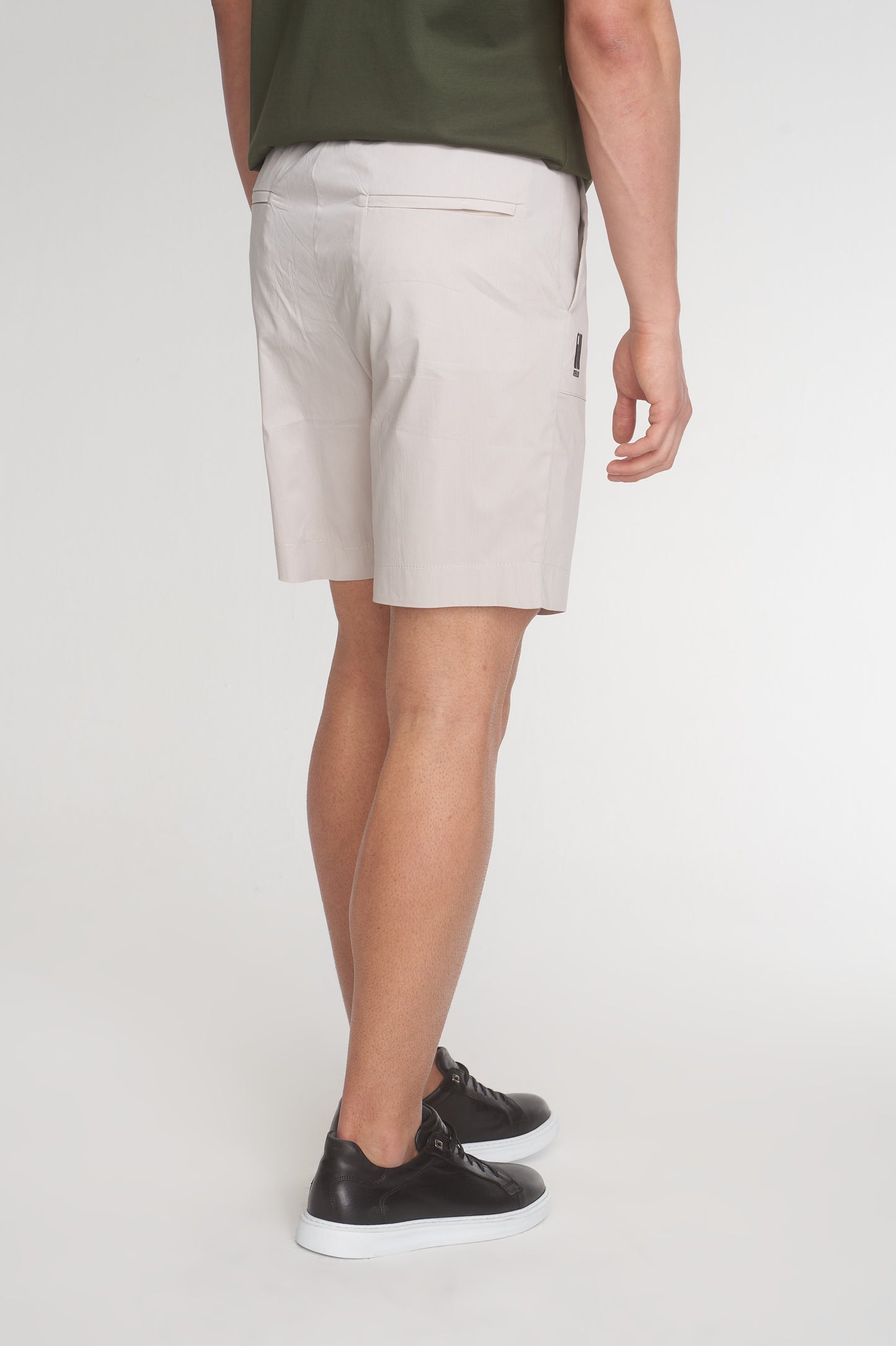 Beige Cotton Blend Shorts