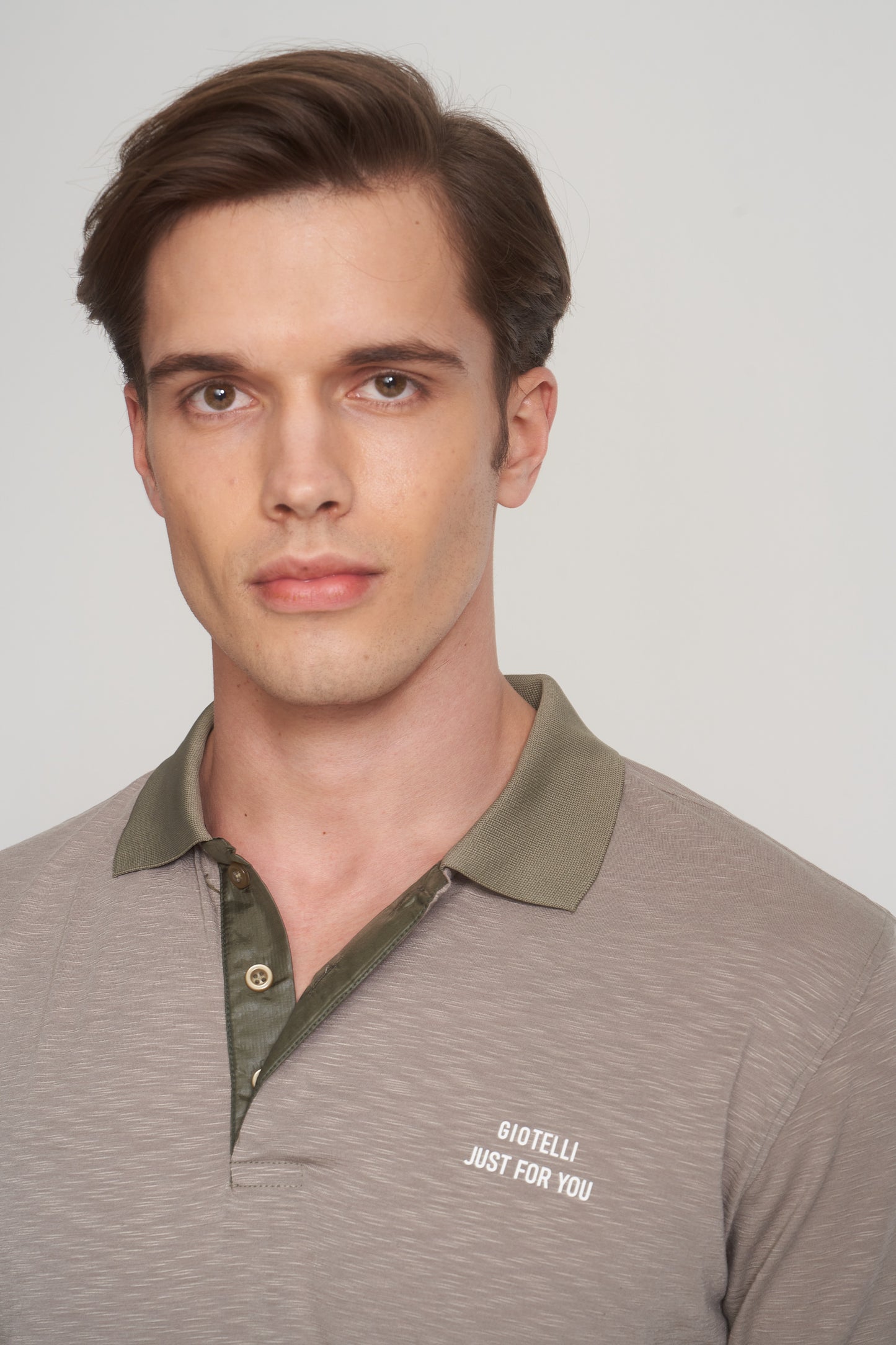 Light Khaki Mercerized Cotton Polo T-Shirt