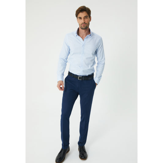 Navy Wool Suit Trousers