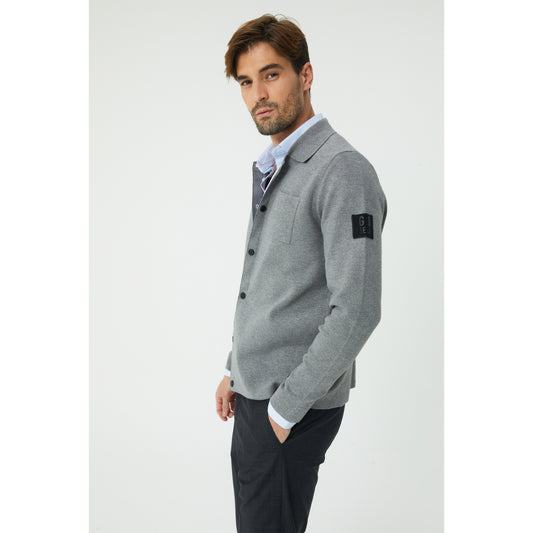 Grey Buttoned Cardigan