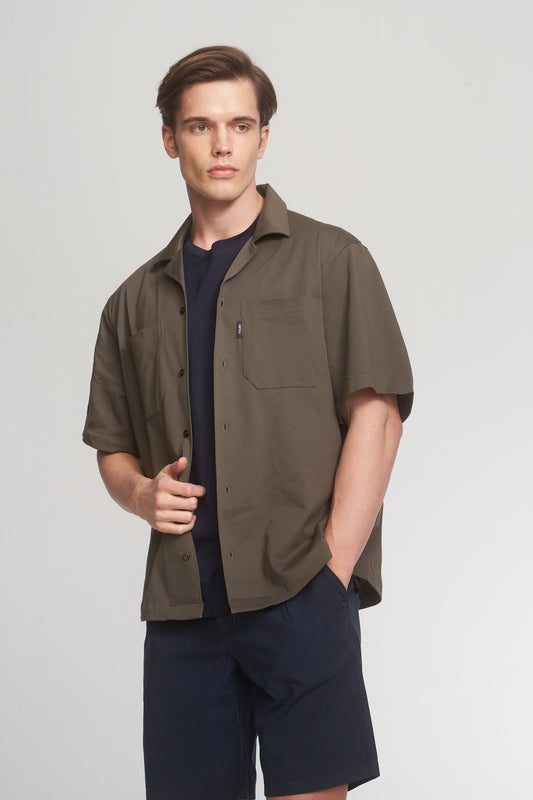 Khaki Short Sleeve Overshirt