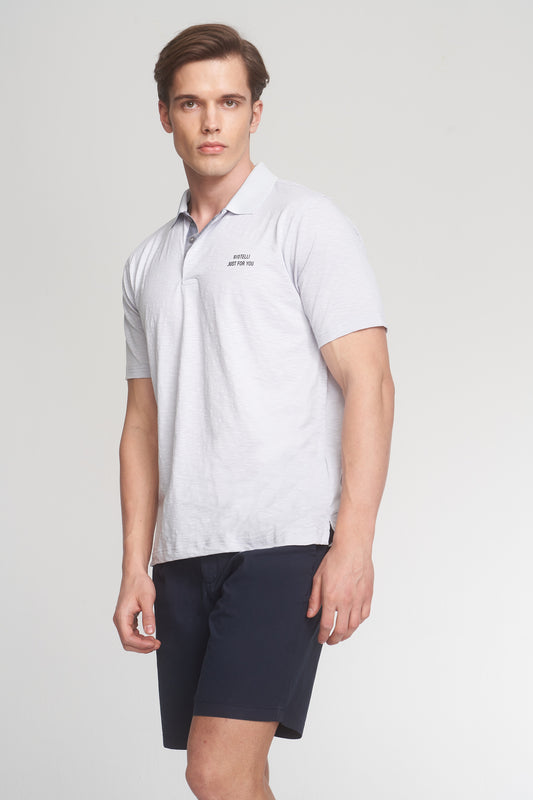Light Grey Mercerized Cotton Polo T-Shirt